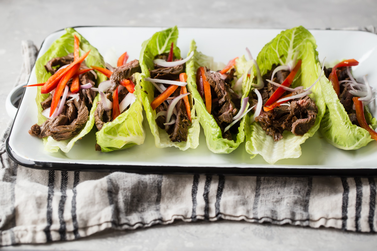 Marinated Beef Lettuce Wraps