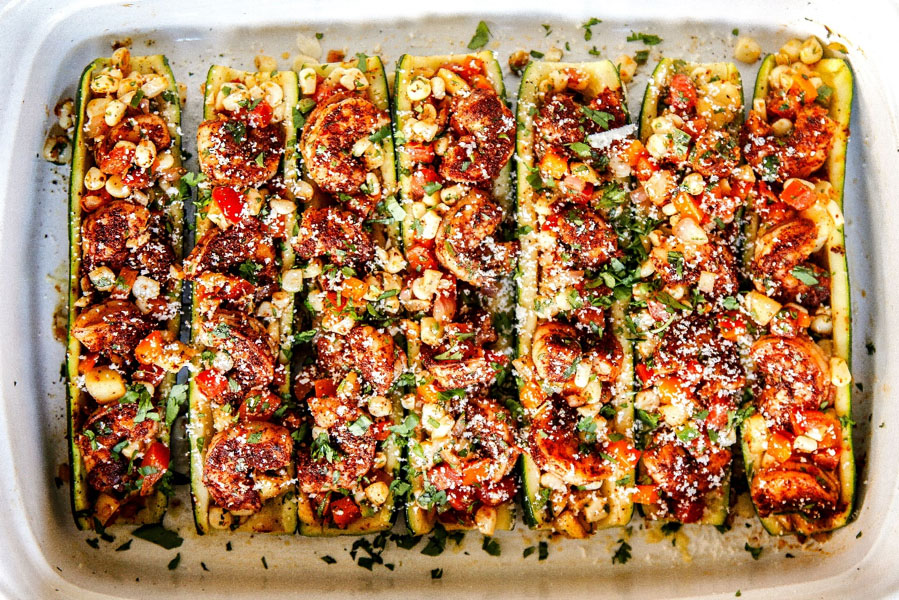 Cilantro Lime Shrimp Zucchini Boats - Pompeian