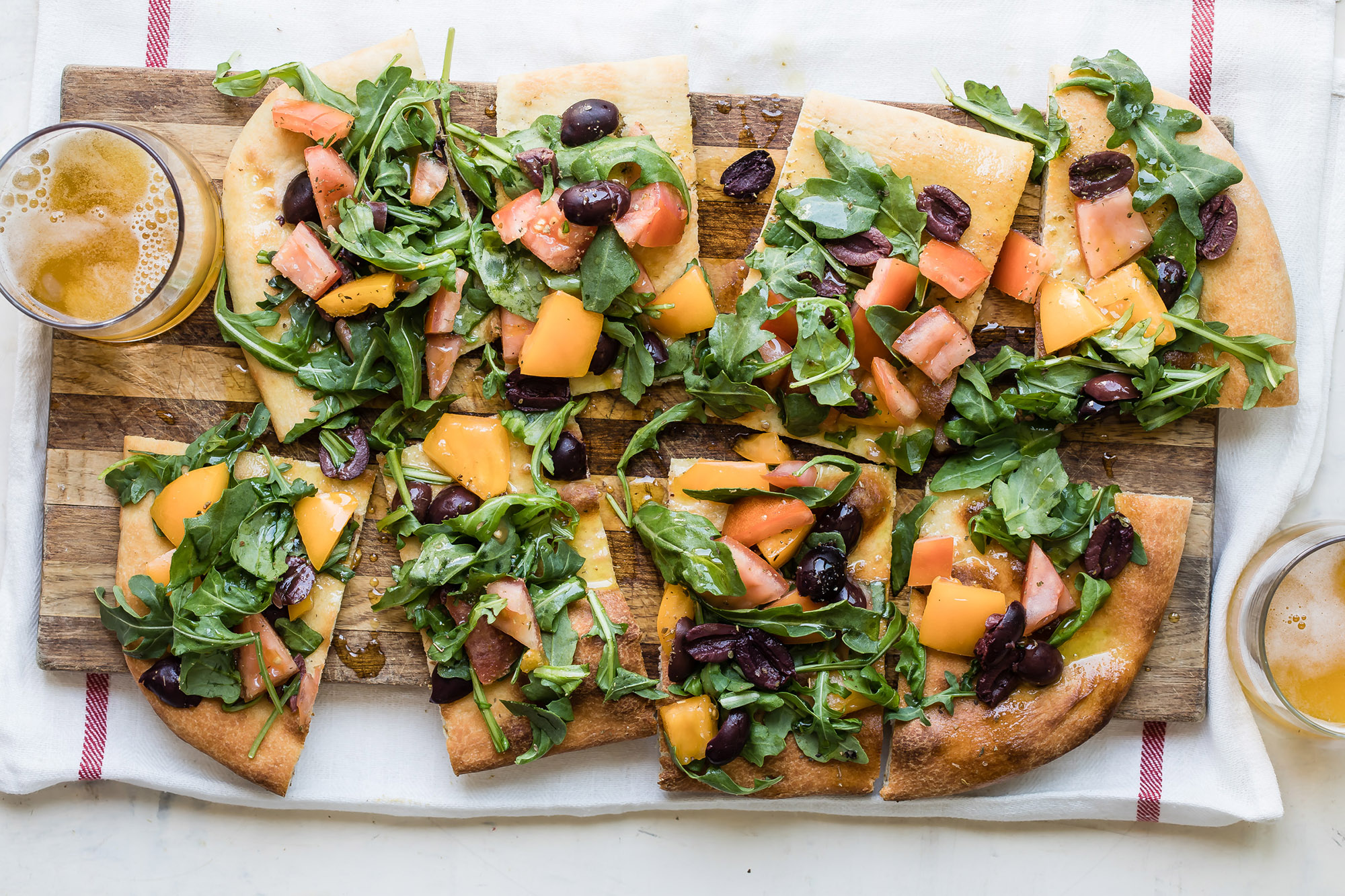 Rustic Flatbread Pizza With Arugula