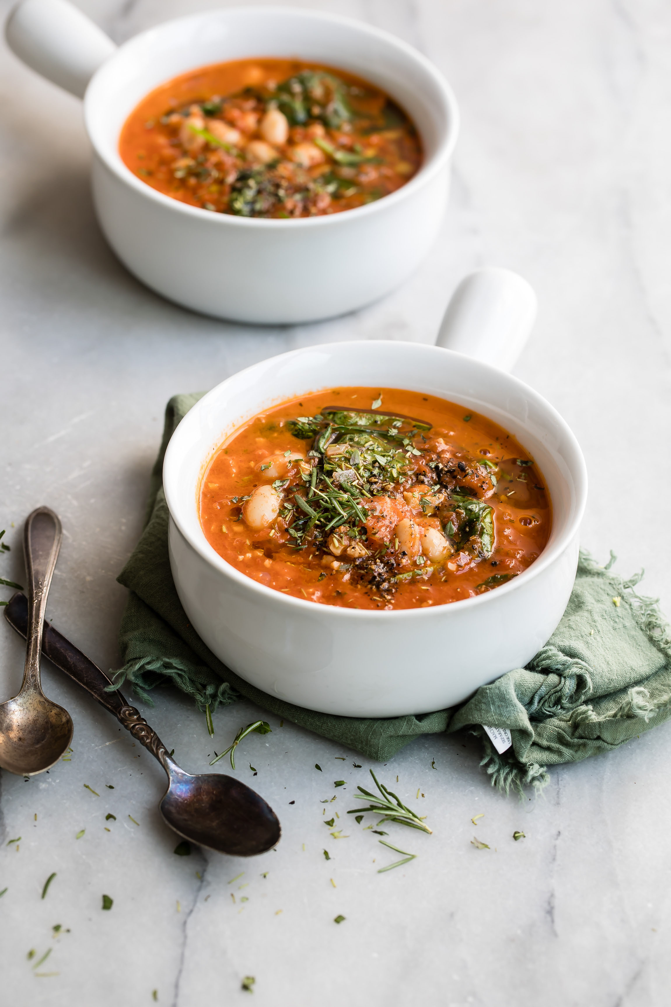 Simple Tomato, White Bean and Greens Soup