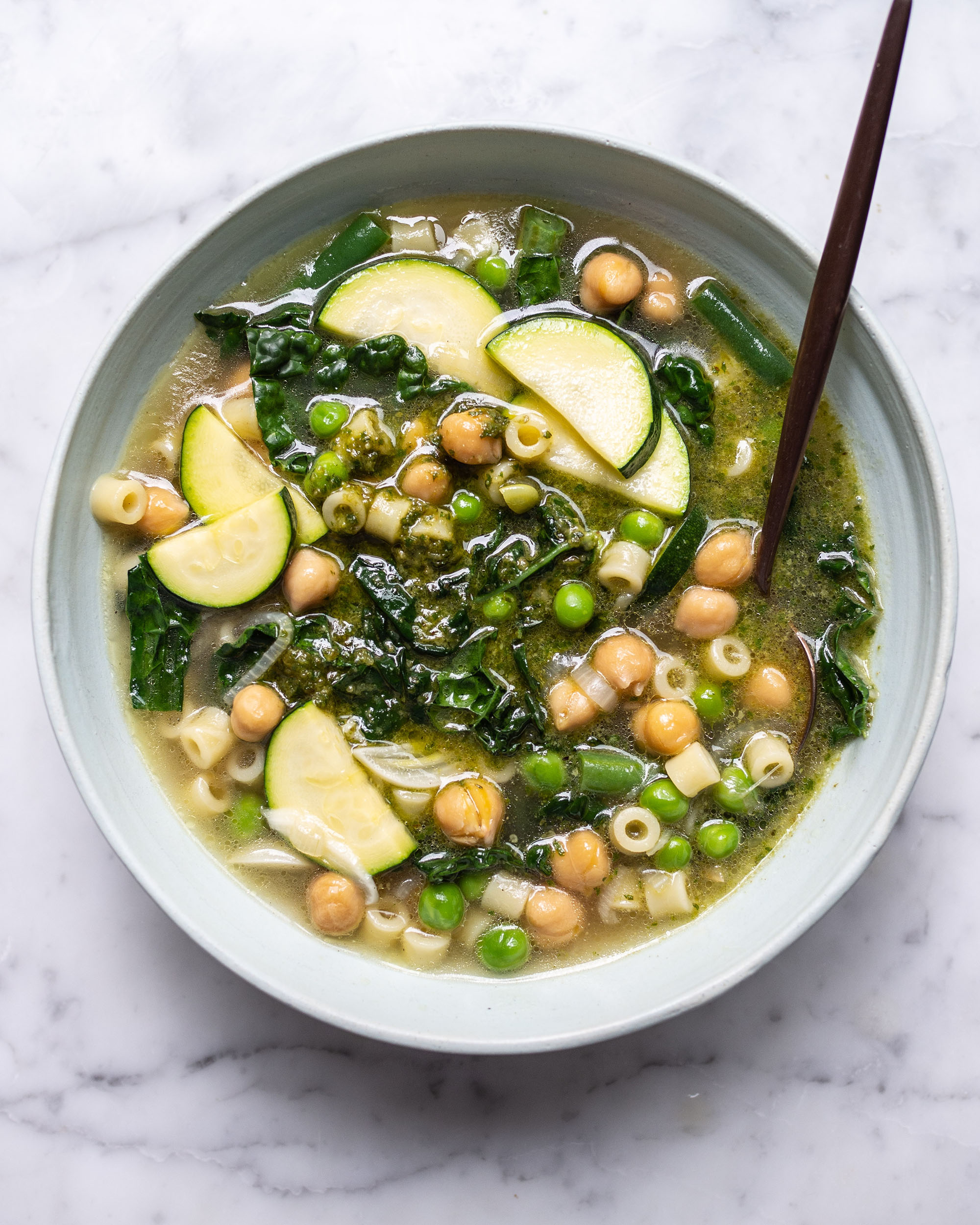 Green Summer Minestrone with Pesto - Pompeian
