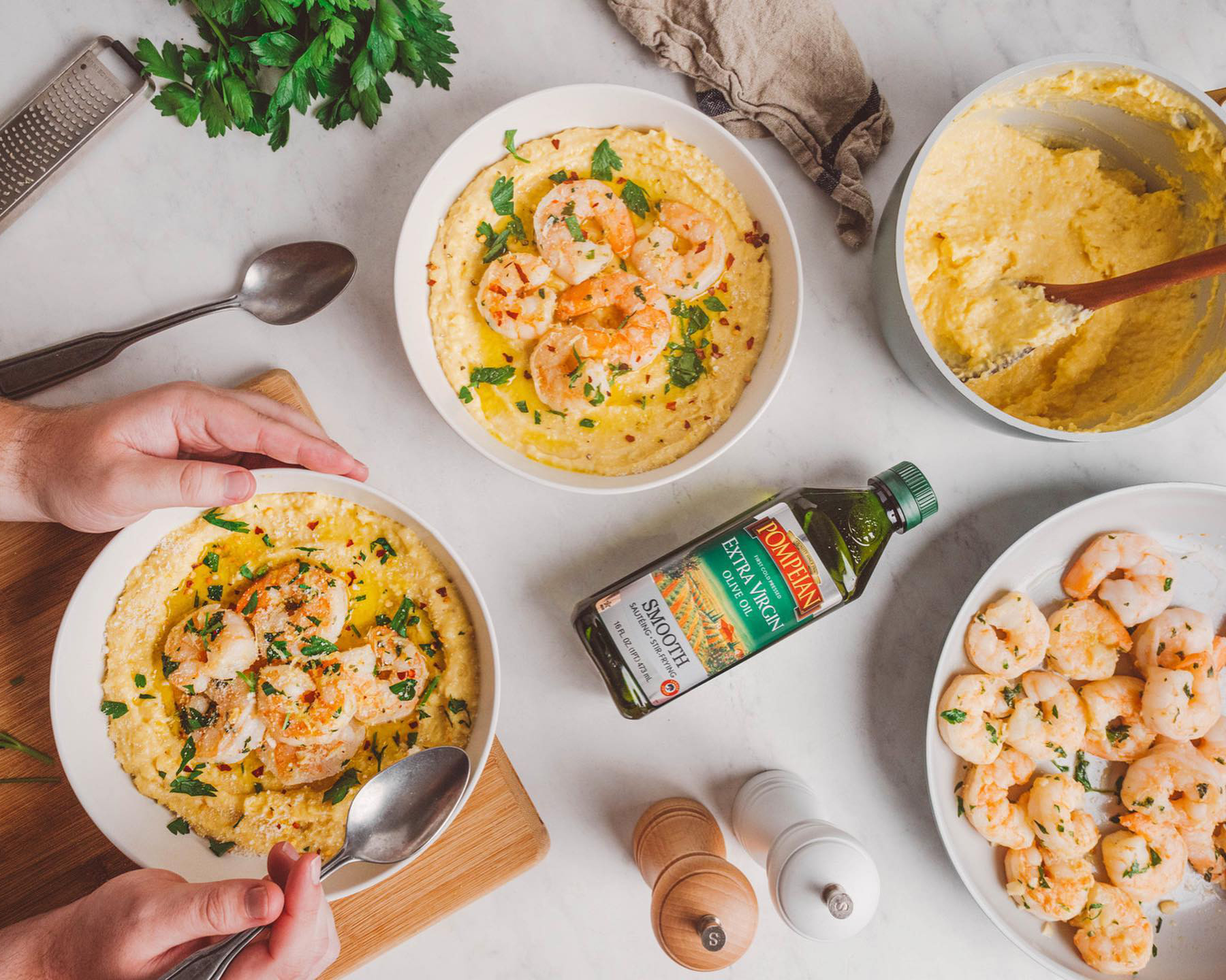 Sautéed Shrimp & Polenta - Pompeian